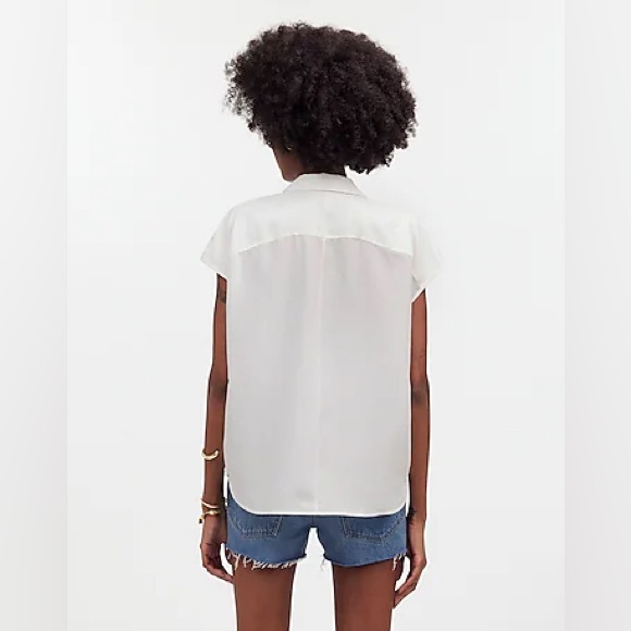NWT Madewell Silk Drapey Patch-Pocket Sleeveless Shirt - Picture 5 of 6